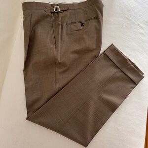 Proper Cloth Taupe pleated trousers
